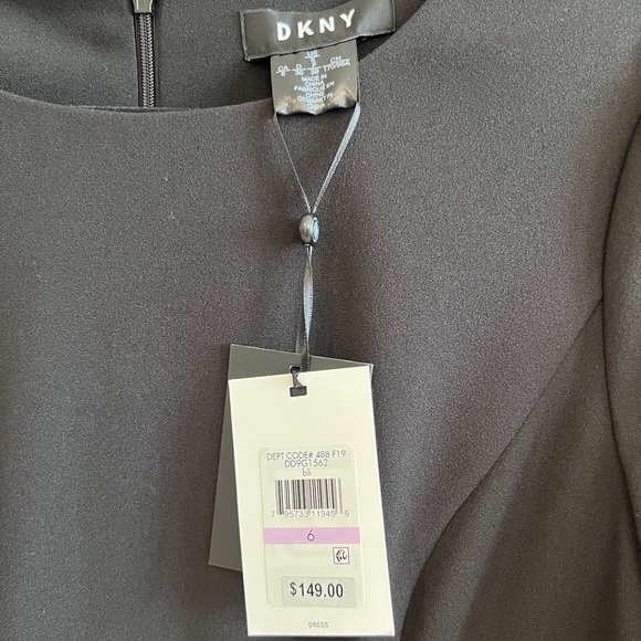 DKNY Women's Black Triple Ruffle Sleeve Sheath Dress - Picture 5 of 5